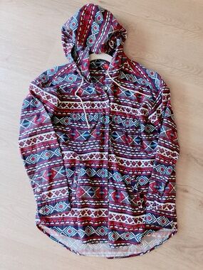 Light-Weighted Aztec-Print Hooded Jacket Kids/Petit
